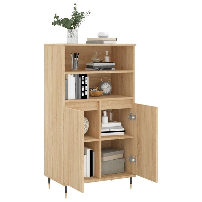 Buffet haut Chêne sonoma 60x36x110 cm Bois d'ingénierie - Photo n°4