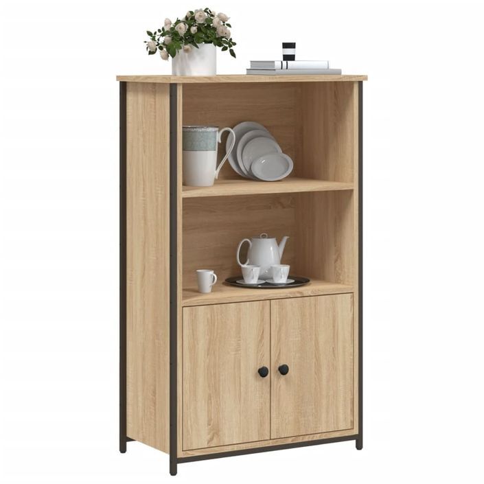 Buffet haut chêne sonoma 62x32x103,5 cm bois d'ingénierie - Photo n°3