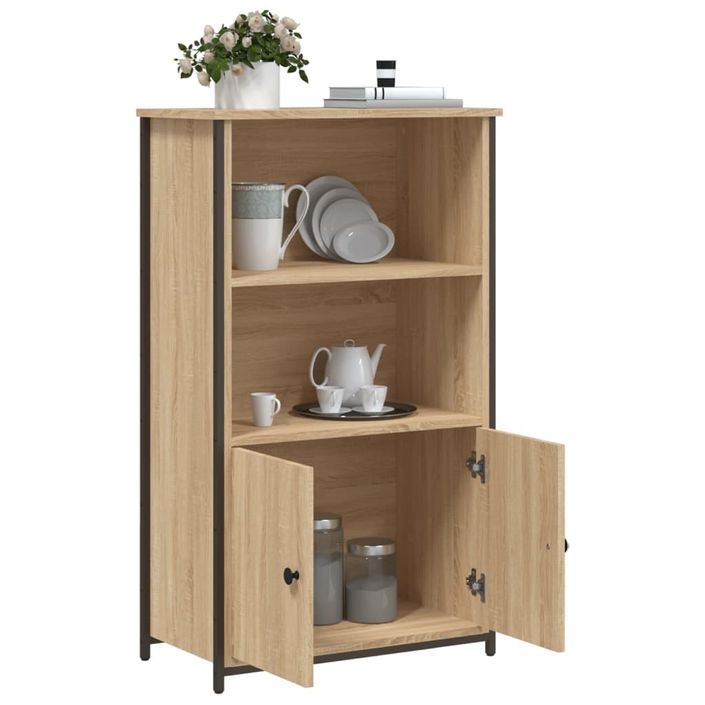 Buffet haut chêne sonoma 62x32x103,5 cm bois d'ingénierie - Photo n°4