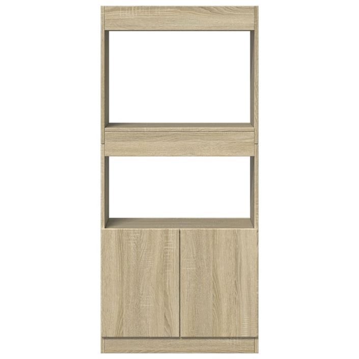 Buffet haut chêne sonoma 63x33x140 cm bois d'ingénierie - Photo n°5