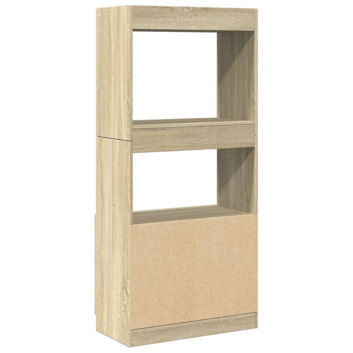 Buffet haut chêne sonoma 63x33x140 cm bois d'ingénierie - Photo n°7