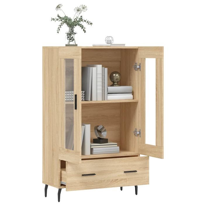 Buffet haut chêne sonoma 69,5x31x115 cm bois d'ingénierie - Photo n°4