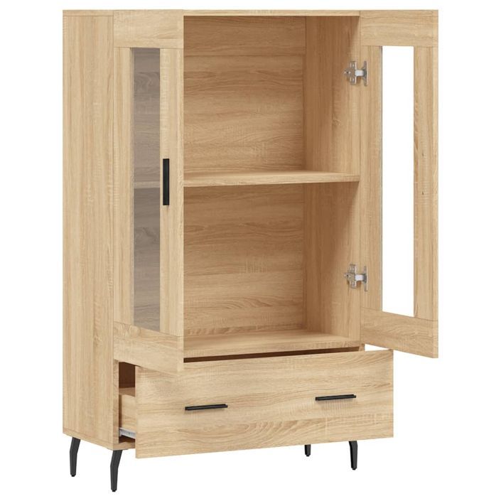 Buffet haut chêne sonoma 69,5x31x115 cm bois d'ingénierie - Photo n°5