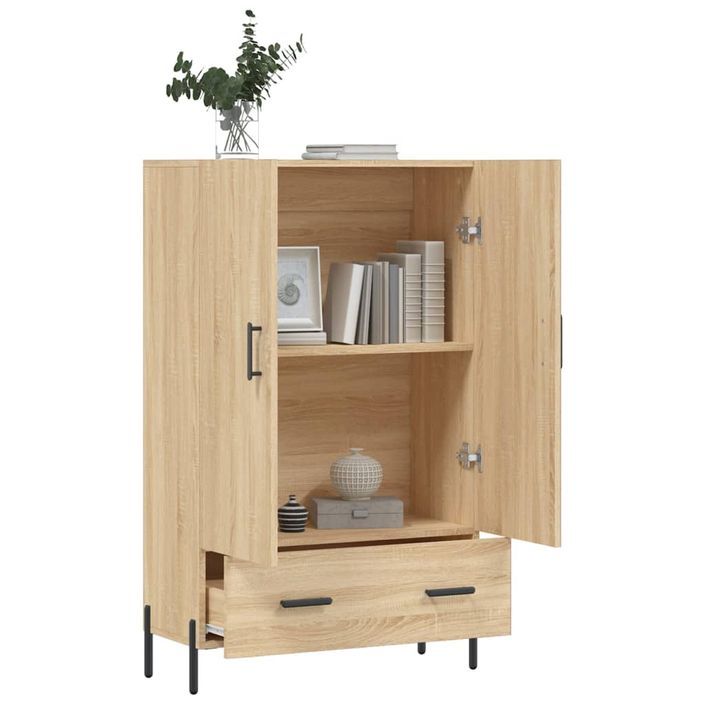 Buffet haut chêne sonoma 69,5x31x115 cm bois d'ingénierie - Photo n°4