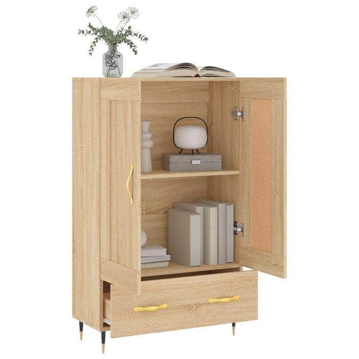 Buffet haut chêne sonoma 69,5x31x115 cm bois d'ingénierie - Photo n°4