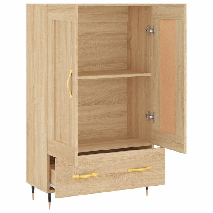 Buffet haut chêne sonoma 69,5x31x115 cm bois d'ingénierie - Photo n°6