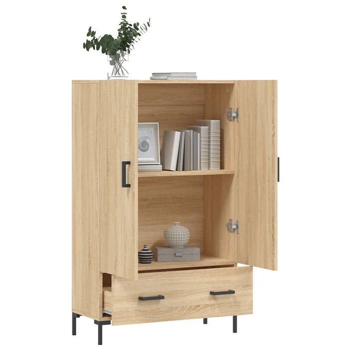 Buffet haut chêne sonoma 69,5x31x115 cm bois d'ingénierie - Photo n°4