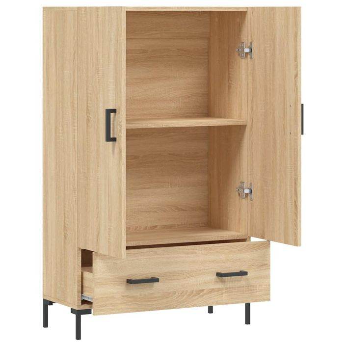 Buffet haut chêne sonoma 69,5x31x115 cm bois d'ingénierie - Photo n°5