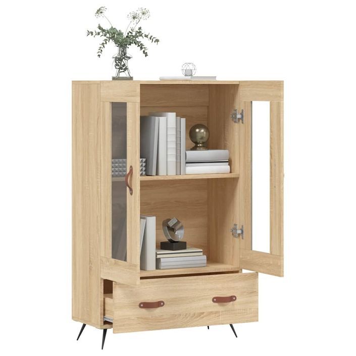 Buffet haut chêne sonoma 69,5x31x115 cm bois d'ingénierie - Photo n°4