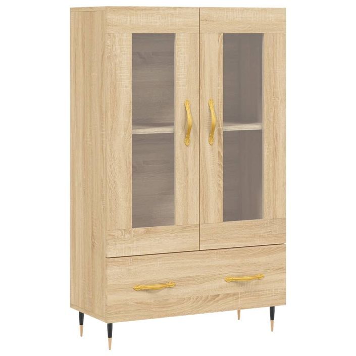 Buffet haut chêne sonoma 69,5x31x115 cm bois d'ingénierie - Photo n°1