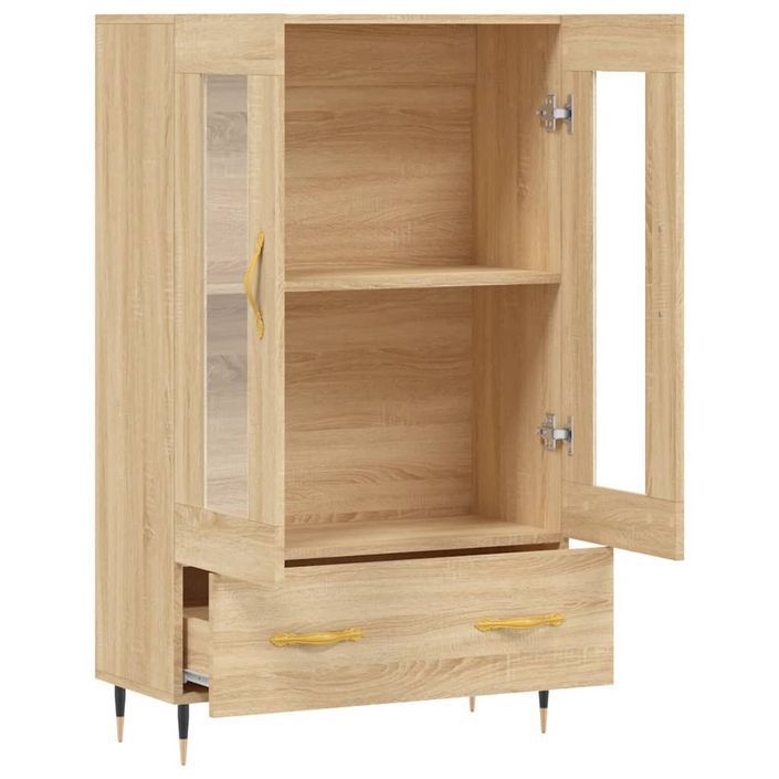 Buffet haut chêne sonoma 69,5x31x115 cm bois d'ingénierie - Photo n°5