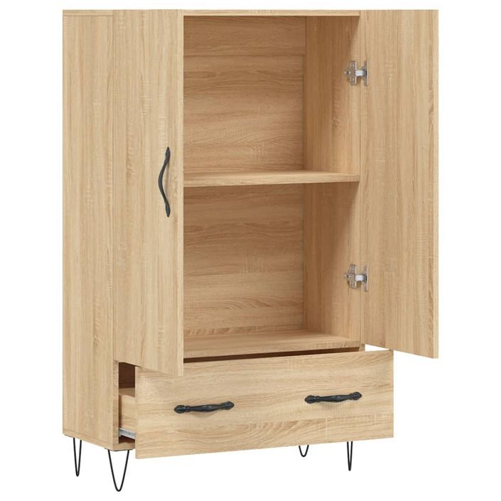 Buffet haut chêne sonoma 69,5x31x115 cm bois d'ingénierie - Photo n°5