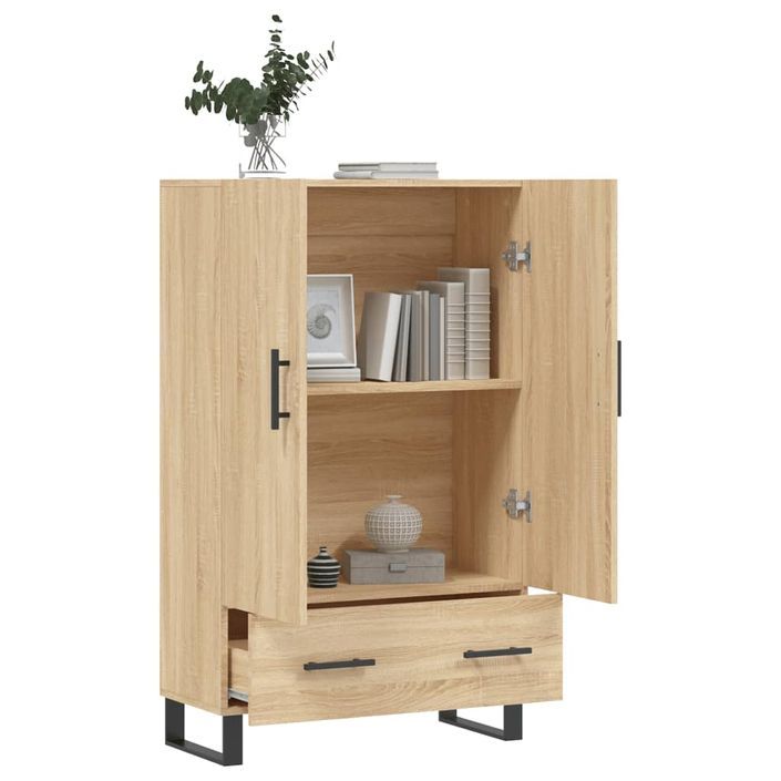 Buffet haut chêne sonoma 69,5x31x115 cm bois d'ingénierie - Photo n°4