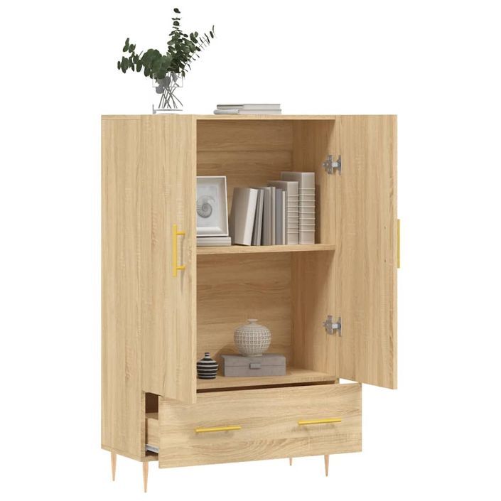 Buffet haut chêne sonoma 69,5x31x115 cm bois d'ingénierie - Photo n°4