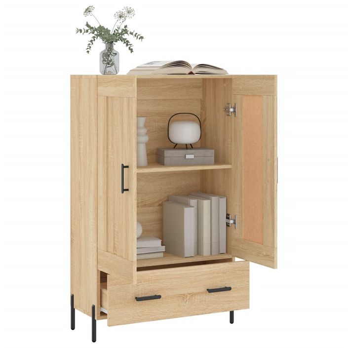 Buffet haut chêne sonoma 69,5x31x115 cm bois d'ingénierie - Photo n°4