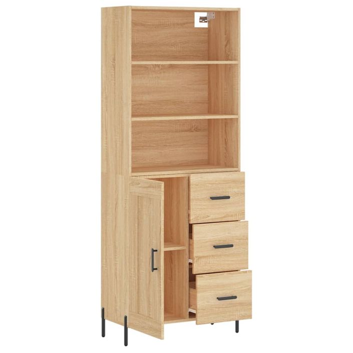 Buffet haut Chêne sonoma 69,5x34x180 cm Bois d'ingénierie - Photo n°4