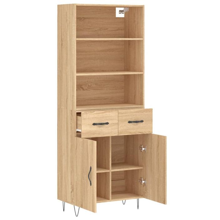 Buffet haut Chêne sonoma 69,5x34x180 cm Bois d'ingénierie - Photo n°4