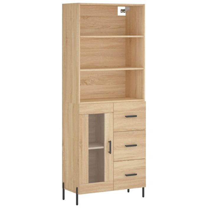 Buffet haut Chêne sonoma 69,5x34x180 cm Bois d'ingénierie - Photo n°1