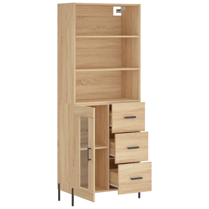 Buffet haut Chêne sonoma 69,5x34x180 cm Bois d'ingénierie - Photo n°4