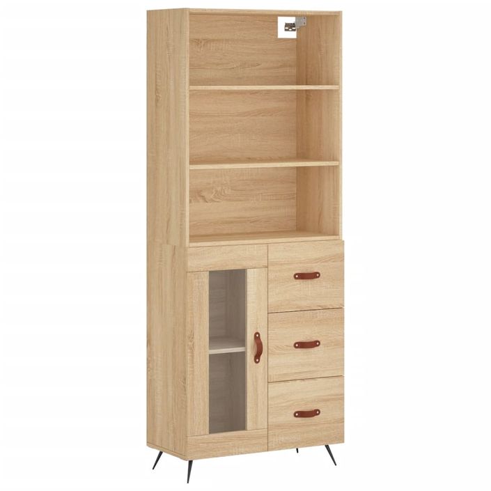 Buffet haut Chêne sonoma 69,5x34x180 cm Bois d'ingénierie - Photo n°1