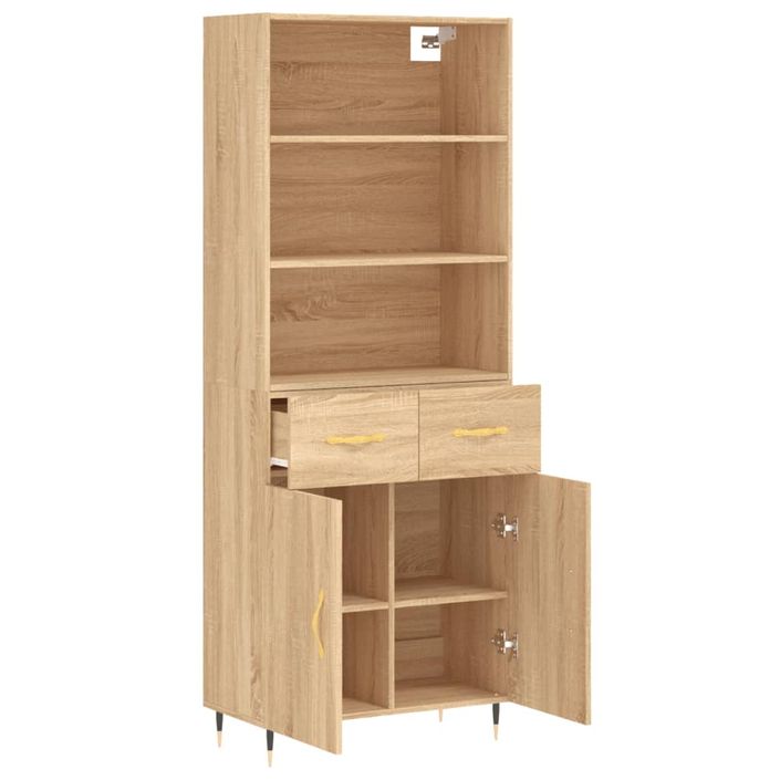 Buffet haut Chêne sonoma 69,5x34x180 cm Bois d'ingénierie - Photo n°4