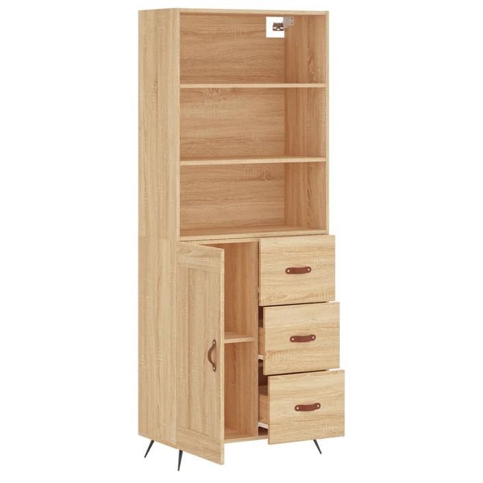 Buffet haut Chêne sonoma 69,5x34x180 cm Bois d'ingénierie - Photo n°4