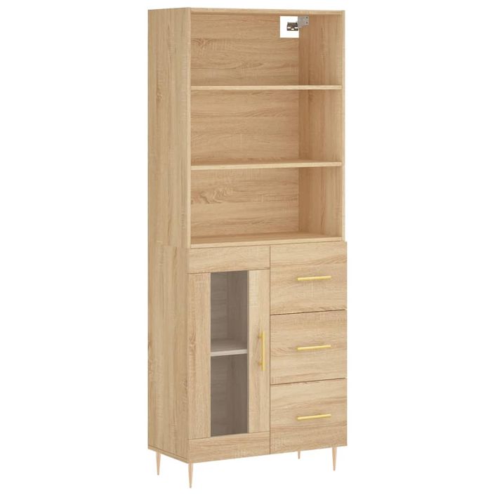 Buffet haut Chêne sonoma 69,5x34x180 cm Bois d'ingénierie - Photo n°1