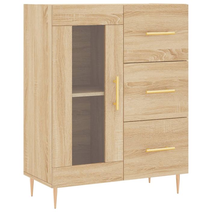 Buffet haut Chêne sonoma 69,5x34x180 cm Bois d'ingénierie - Photo n°7