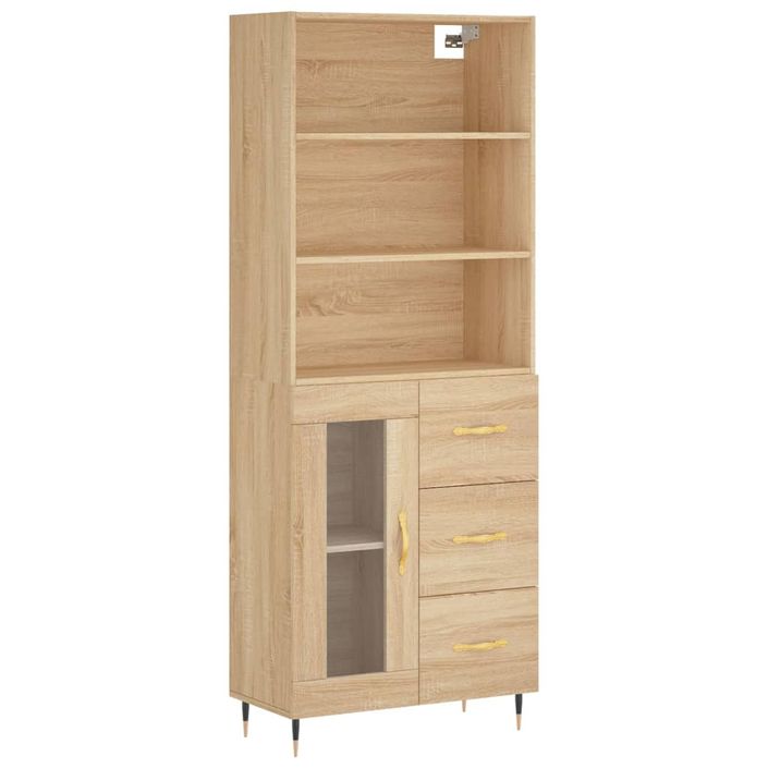 Buffet haut Chêne sonoma 69,5x34x180 cm Bois d'ingénierie - Photo n°1