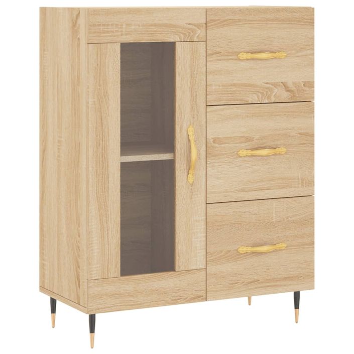 Buffet haut Chêne sonoma 69,5x34x180 cm Bois d'ingénierie - Photo n°7