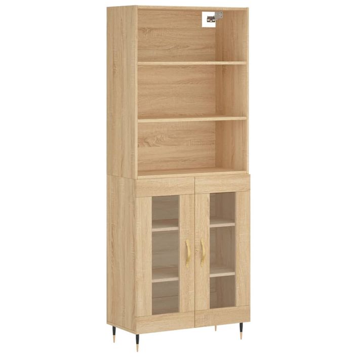 Buffet haut Chêne sonoma 69,5x34x180 cm Bois d'ingénierie - Photo n°1