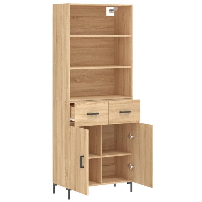 Buffet haut Chêne sonoma 69,5x34x180 cm Bois d'ingénierie - Photo n°4