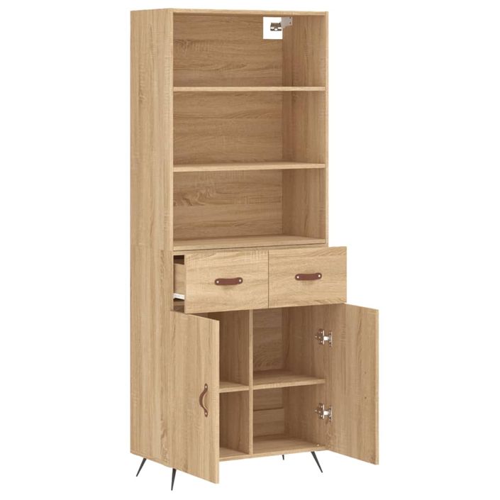 Buffet haut Chêne sonoma 69,5x34x180 cm Bois d'ingénierie - Photo n°4