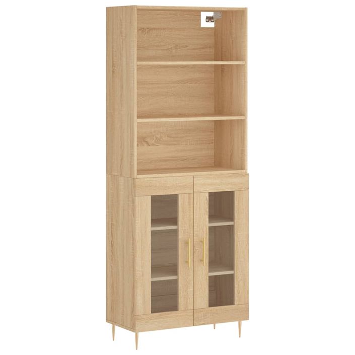 Buffet haut Chêne sonoma 69,5x34x180 cm Bois d'ingénierie - Photo n°1