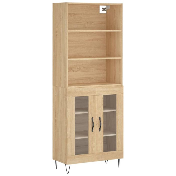 Buffet haut Chêne sonoma 69,5x34x180 cm Bois d'ingénierie - Photo n°1