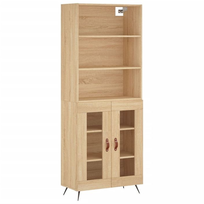 Buffet haut Chêne sonoma 69,5x34x180 cm Bois d'ingénierie - Photo n°1