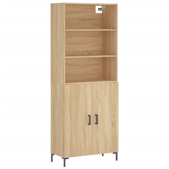 Buffet haut Chêne sonoma 69,5x34x180 cm Bois d'ingénierie - Photo n°1