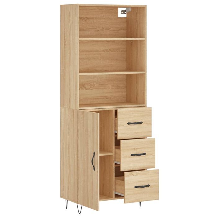 Buffet haut Chêne sonoma 69,5x34x180 cm Bois d'ingénierie - Photo n°4