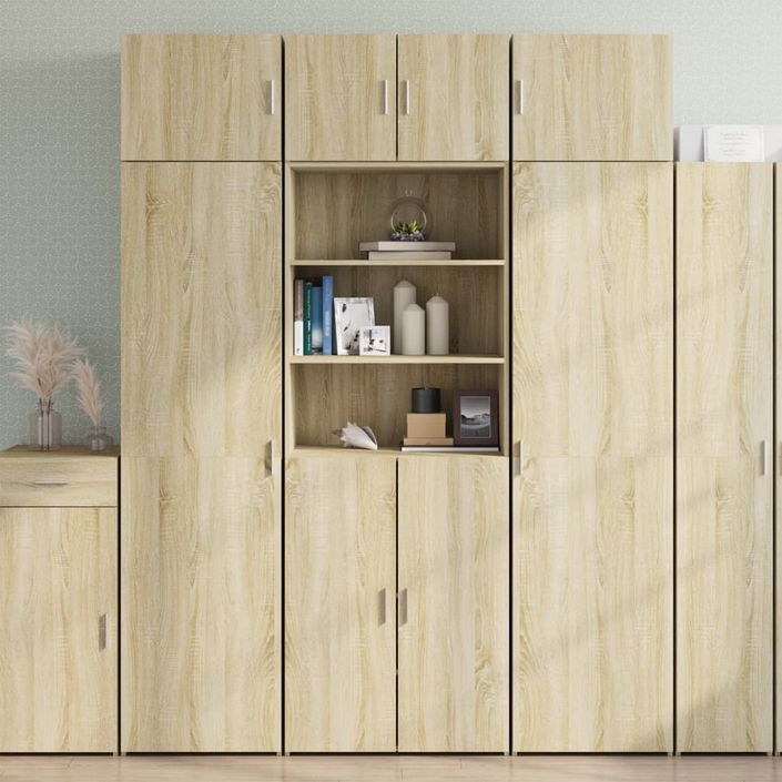 Buffet haut chêne sonoma 70x42,5x185 cm bois d'ingénierie - Photo n°2