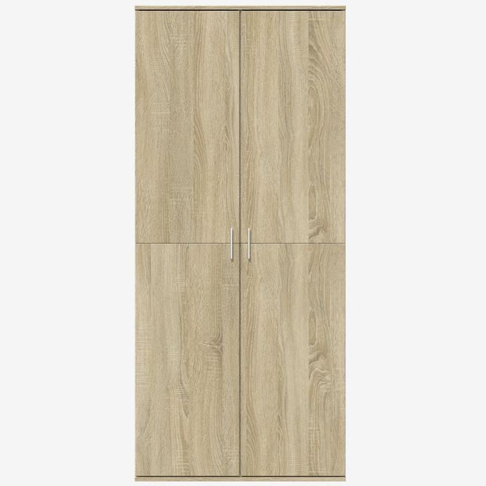 Buffet haut chêne sonoma 80x35x180 cm bois d'ingénierie - Photo n°3