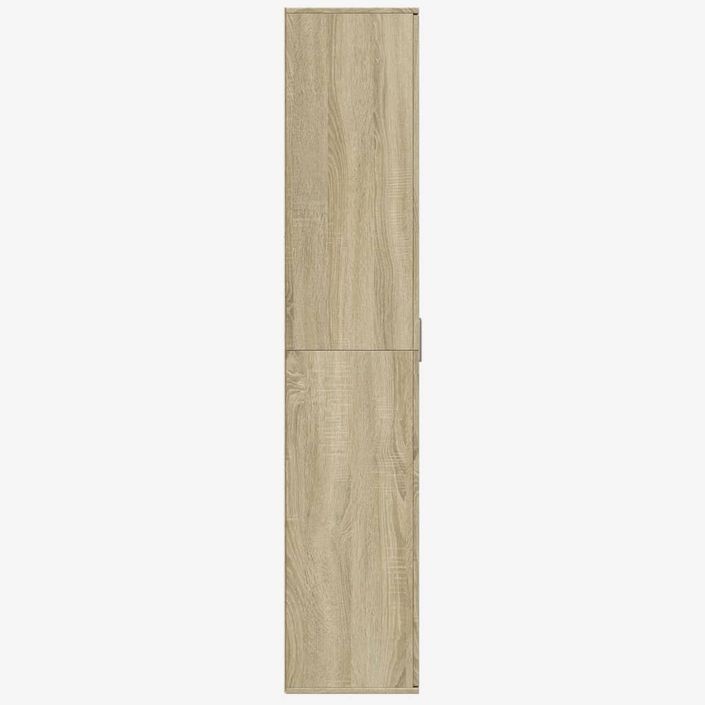 Buffet haut chêne sonoma 80x35x180 cm bois d'ingénierie - Photo n°4