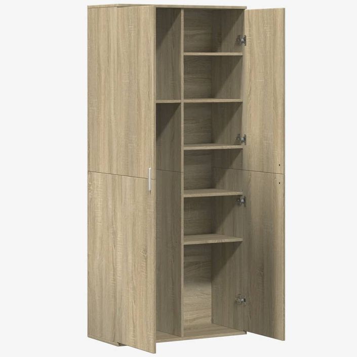 Buffet haut chêne sonoma 80x35x180 cm bois d'ingénierie - Photo n°6