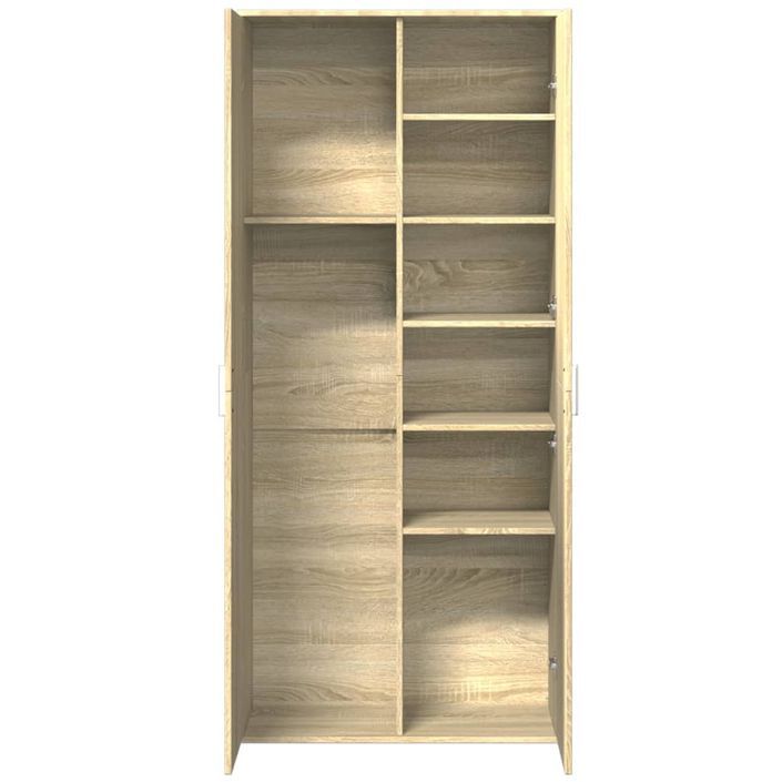 Buffet haut chêne sonoma 80x35x180 cm bois d'ingénierie - Photo n°7