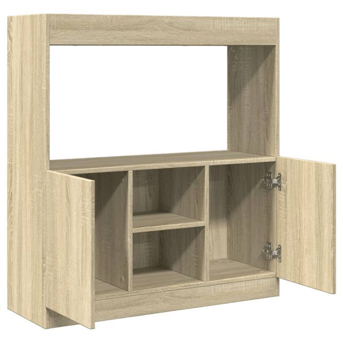 Buffet haut chêne sonoma 92x33x100 cm bois d'ingénierie - Photo n°8