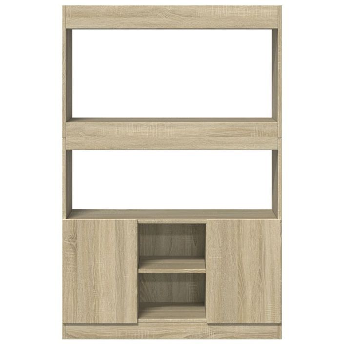 Buffet haut chêne sonoma 92x33x140 cm bois d'ingénierie - Photo n°5