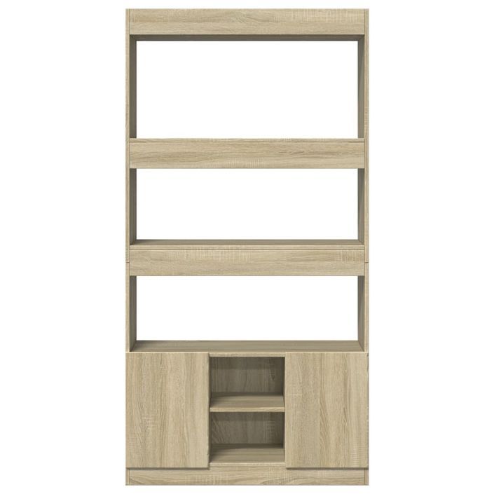 Buffet haut chêne sonoma 92x33x180 cm bois d'ingénierie - Photo n°5