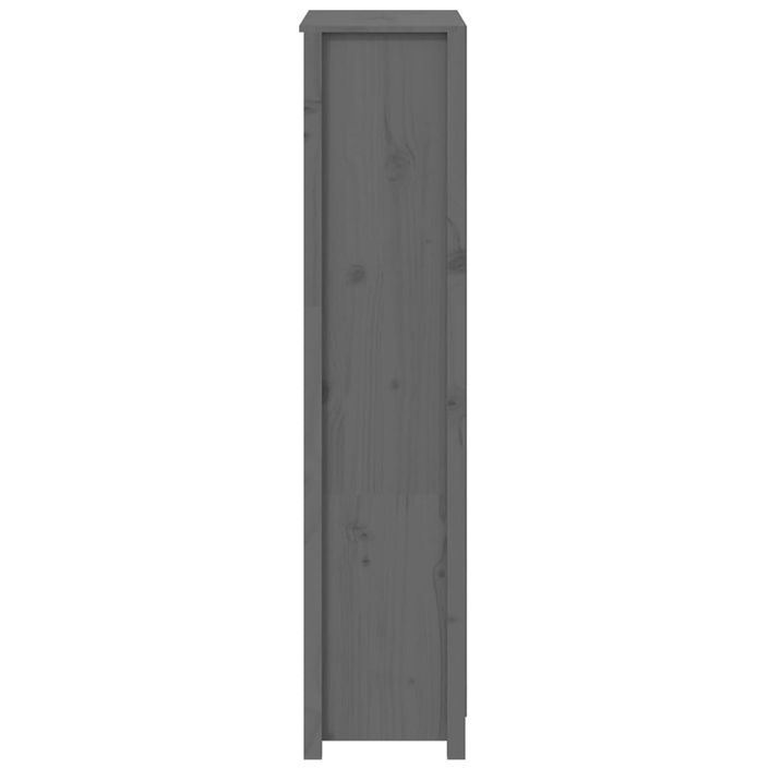 Buffet haut Gris 80x35x154 cm Bois massif de pin - Photo n°7