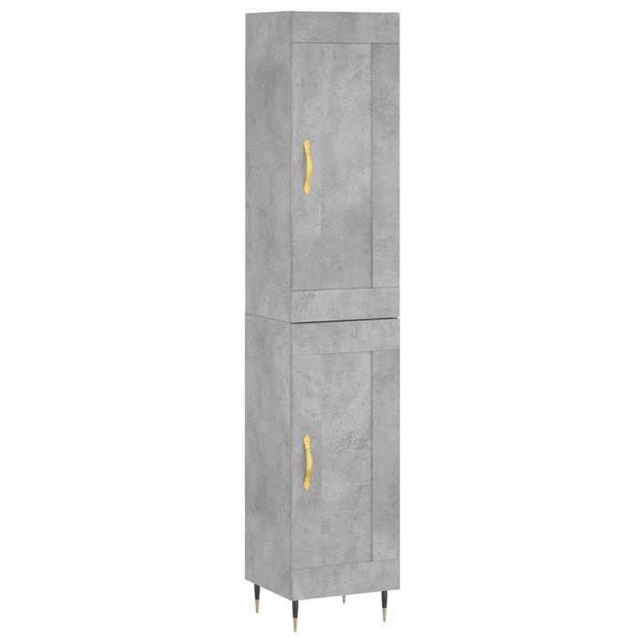 Buffet haut Gris béton 34,5x34x180 cm Bois d'ingénierie - Photo n°1