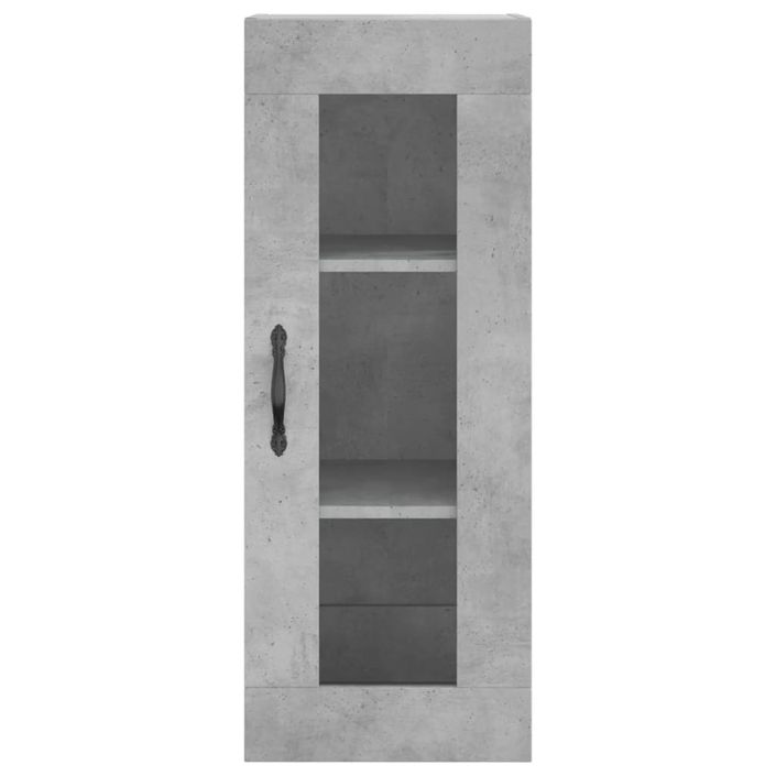 Buffet haut Gris béton 34,5x34x180 cm Bois d'ingénierie - Photo n°8