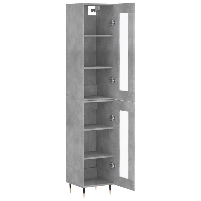 Buffet haut Gris béton 34,5x34x180 cm Bois d'ingénierie - Photo n°4